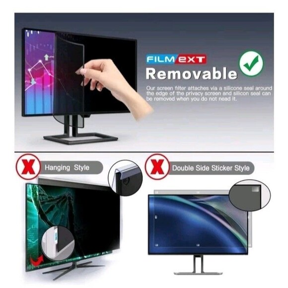 28" Upgrade Removable Computer Privacy Screen Filter For For Frameless... - Picture 7 of 11